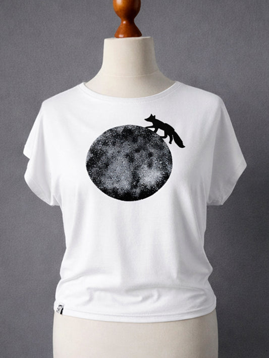 Top JEDNODUCH - FOX on the MOON, bílý - předobjednávka