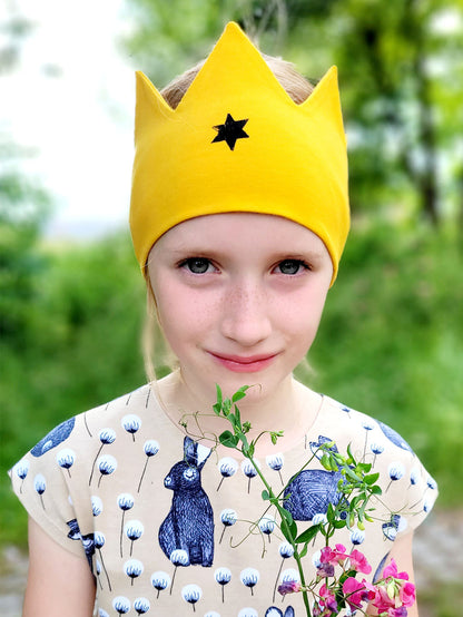 Dětská čelenka korunka - HVĚZDIČKA, žlutá