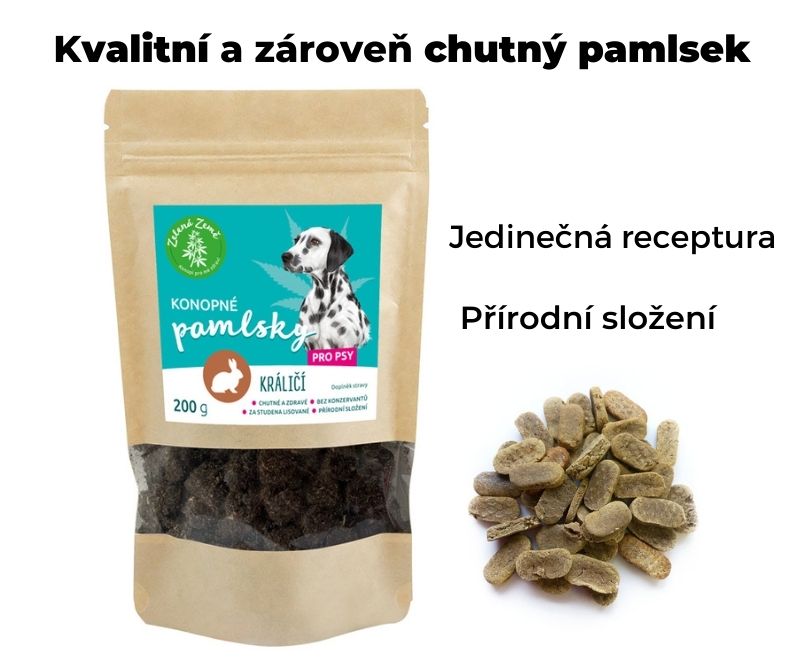 Konopné pamlsky pro psy, příchuť králík 200 g