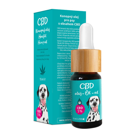 CBD konopný olej pro psy 5%, 10 ml
