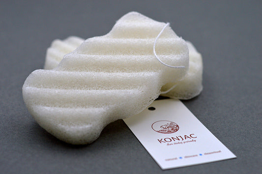 KONJAC houbička bez příměsi na tělo - bílá