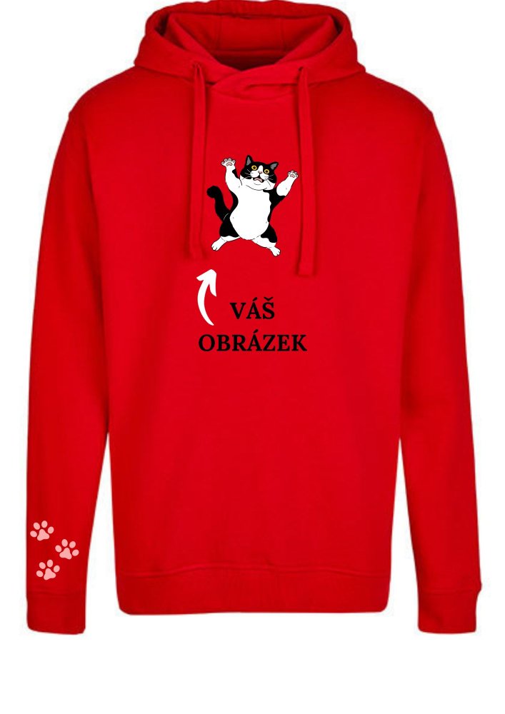 Unisex mikina s kapucí - obrys! – výšivka na přední části