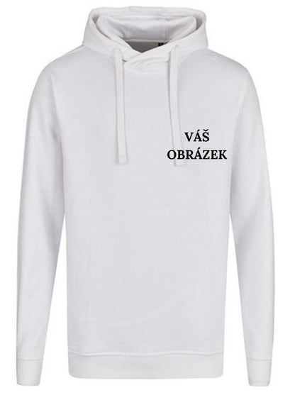 Unisex mikina s kapucí - obrys! – výšivka dole nebo na zádech
