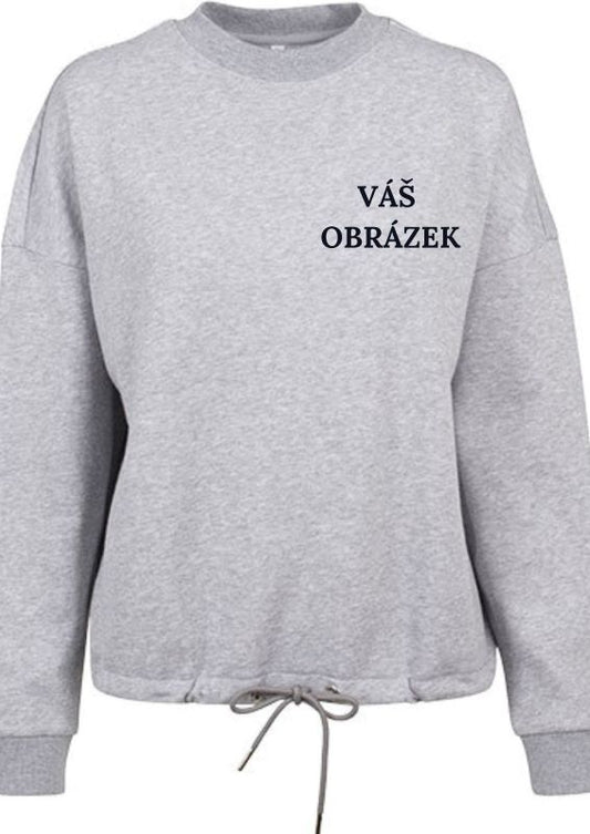 Dámská mikina, cropp top - celobarevná výšivka!