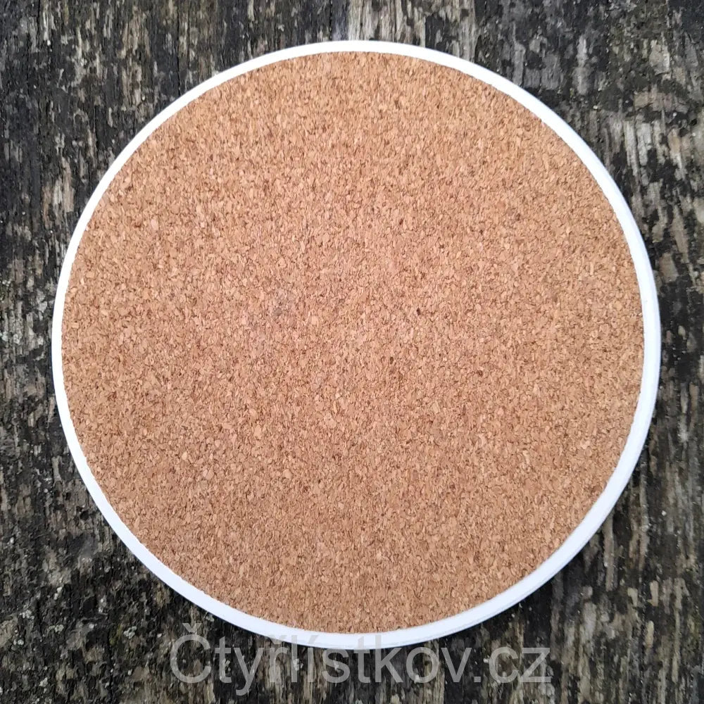 Podtácek - čtyřlístky s květy srdcovky a jahodníku - kruh 10cm