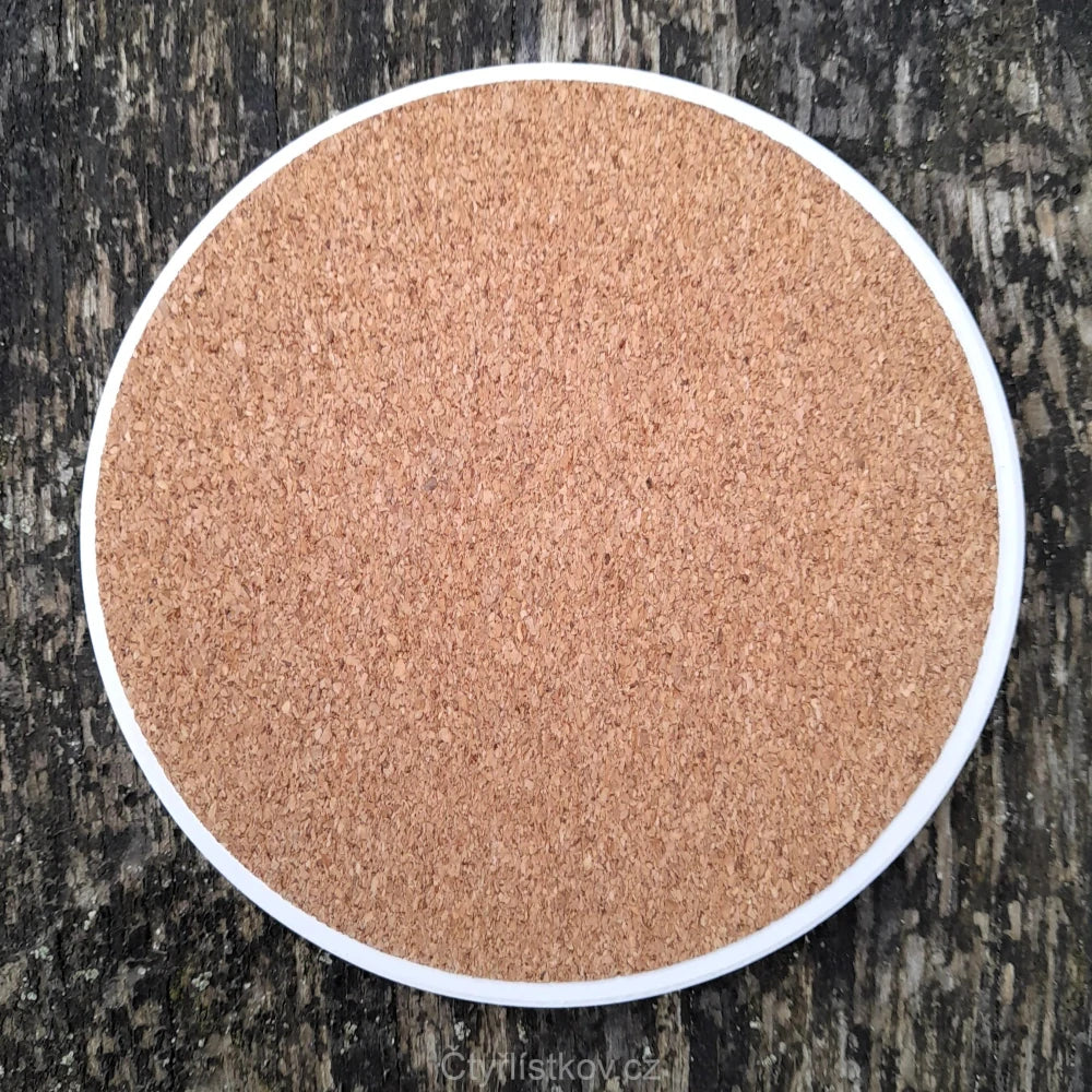 Podtácek - čtyřlístky s kávovými zrny - kruh 10cm