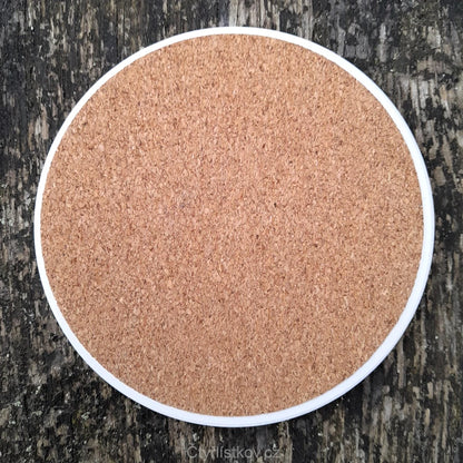 Podtácek - čtyřlístky s kávovými zrny - kruh 10cm