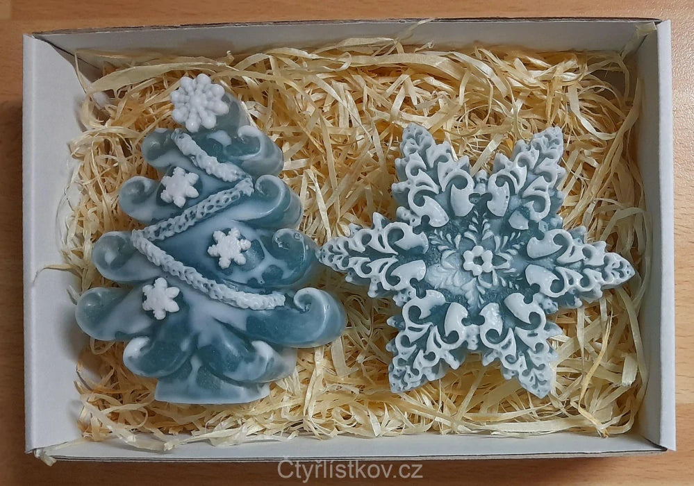 Vánoční krabička - stromeček a vločka